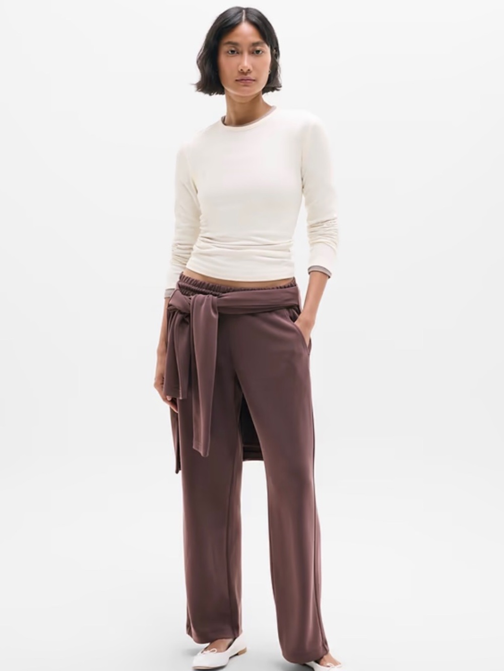 Athleta Seasoft Mid Rise Straight Pant TENCEL L - Picture 2 of 9